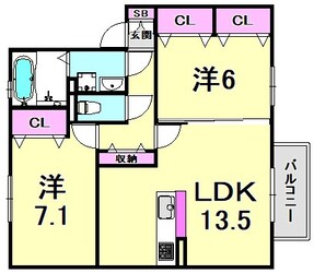 ディアコート神戸IIの物件間取画像